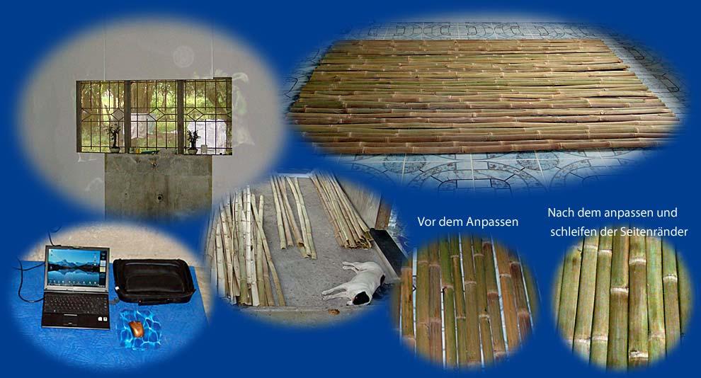 Bambus sortieren und schleifen, alles von Hand